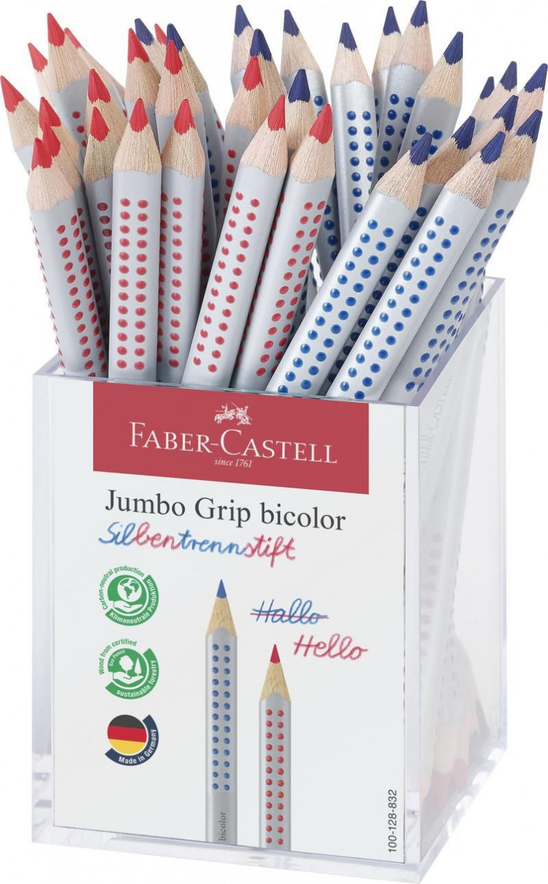 CREION COLORAT BICOLOR ROSU/ALBASTRU CUTIE PLASTIC 36 BUC FABER