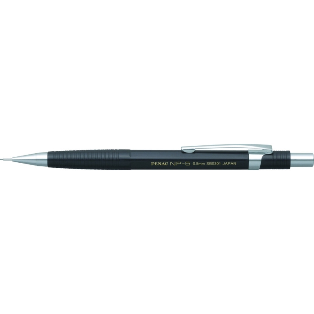 Creion mecanic 0.5mm PENAC NP-5 profesional con metalic cu varf cilindric fix - corp negru