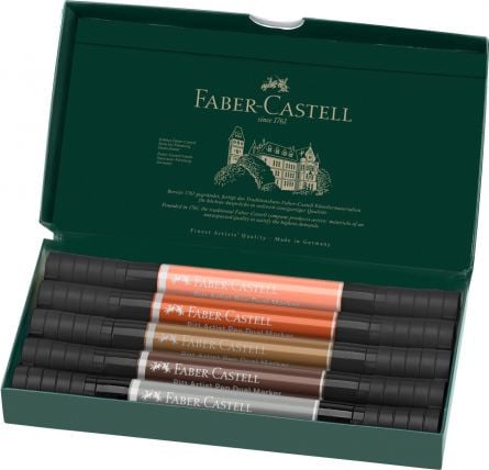 Cutie Pitt Artist Pen Dual marker Faber-Castell Studio Portret, 5 buc - 1 | YEO