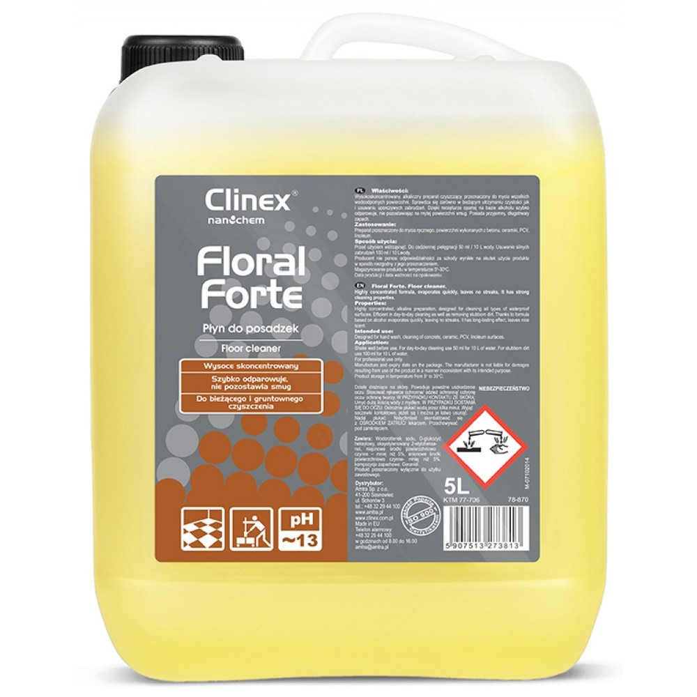 Detergent lichid pentru curățare pardoseli Clinex Floral Forte, 5 litri