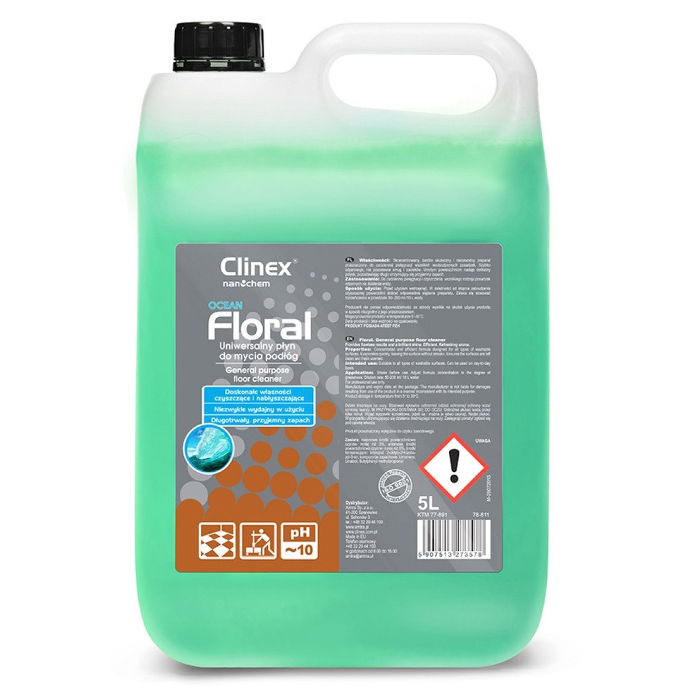 Detergent lichid pentru curățarea pardoselilor Clinex Floral Ocean, 5 litri