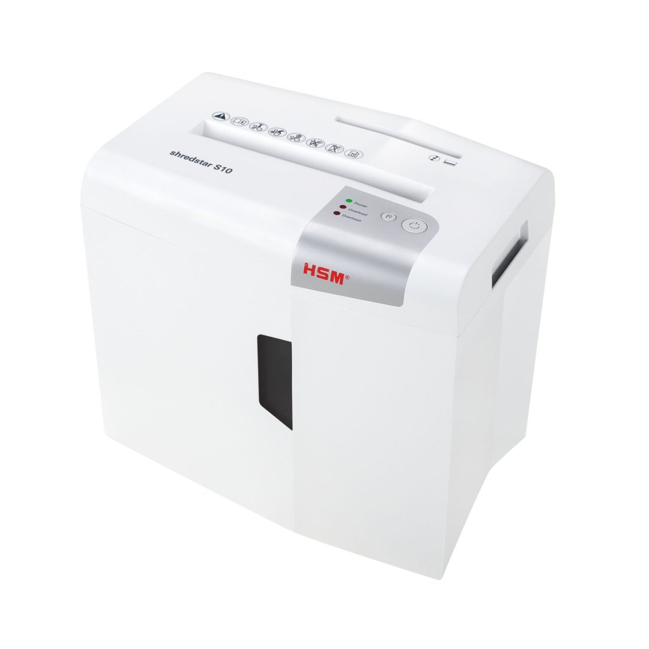 Distrugator de documente manual HSM ShredStar S10, 10 coli, fasie (6 mm), securitate 2