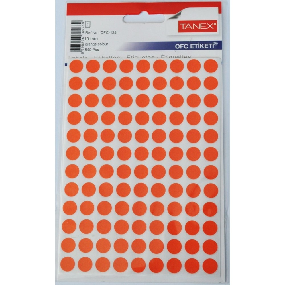 Etichete autoadezive color Tanex, D10 mm, 540 buc/set - 4 | YEO