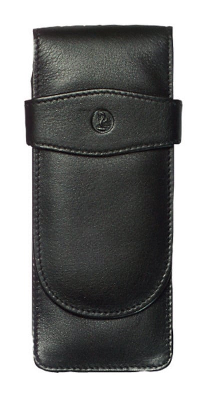 Etui de piele TG31 negru, pentru 3 instrumente de scris