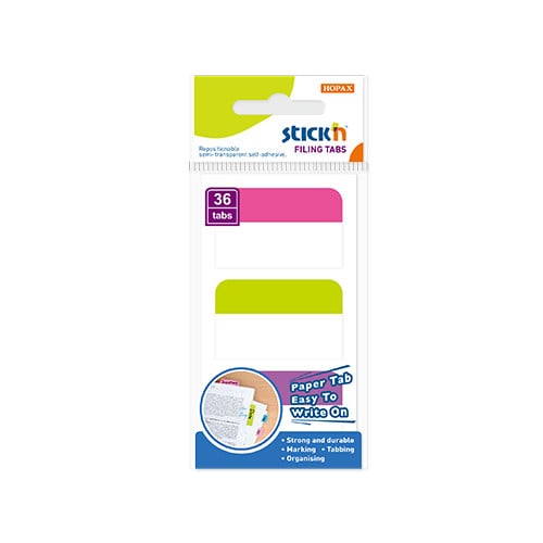 Film index autoadeziv cu tab din hartie, 28 x 45mm, 36 buc/set, Stick