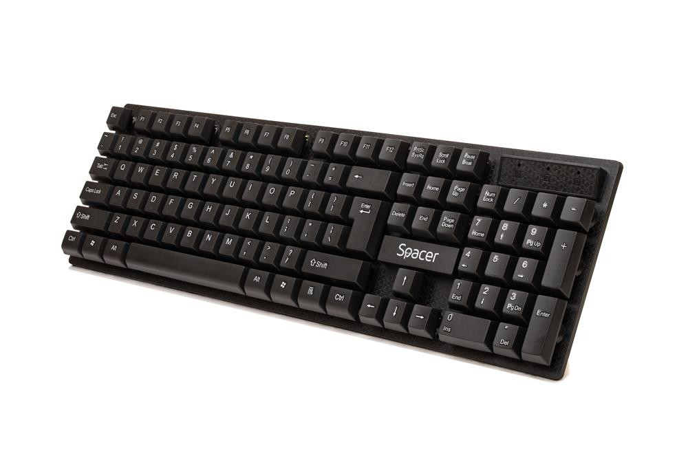 KIT Tastatura si Mouse Spacer SPDS-1100 fara fir, USB, tastatura wireless + mouse wireless, black, „SPDS-1100” - 1 | YEO