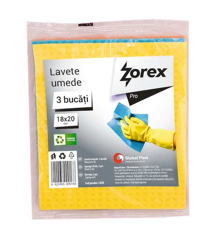 Lavete umede Zorex Pro, 3 bucati/set