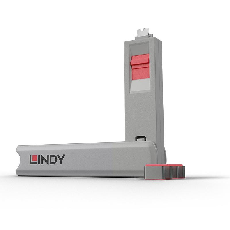 Lindy 4xUSB C Port Blocker (w key), roz - 4 | YEO
