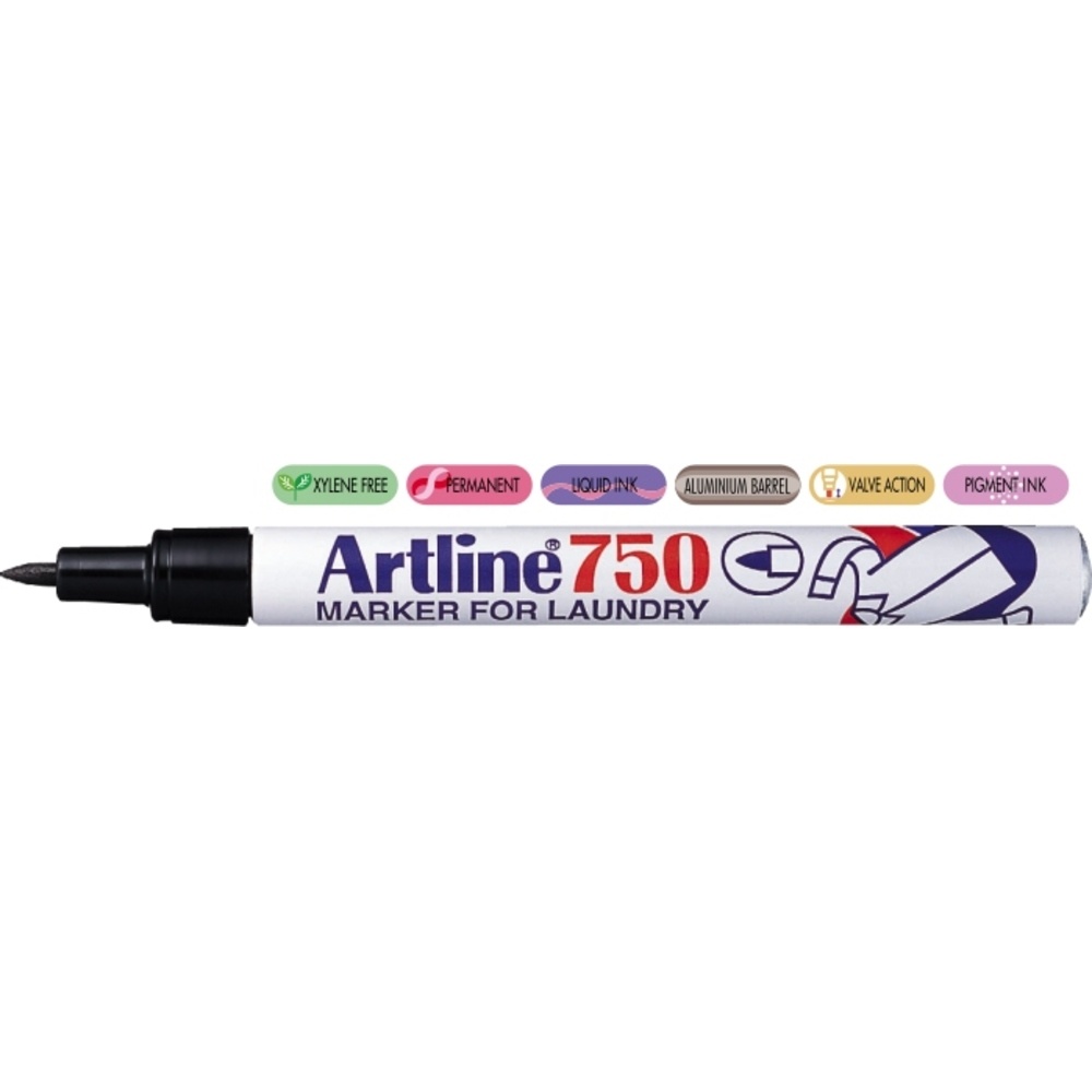 Marker Artline 750, pentru textile, corp metalic, vârf rotund 0.7mm