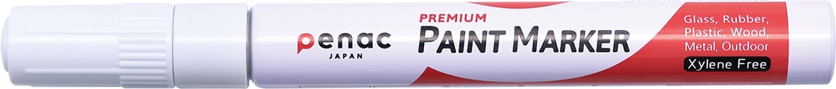 Marker cu vopsea PENAC, rezistent la temperaturi inalte, varf rotund, grosime scriere 2-4mm - alb