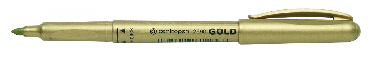 Marker permanent Centropen 2690, 1.5-3 mm, argintiu/auriu