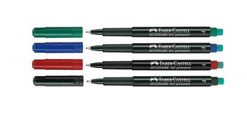 Marker permanent cu radieră Faber-Castell Multimark, diverse culori, vârf F