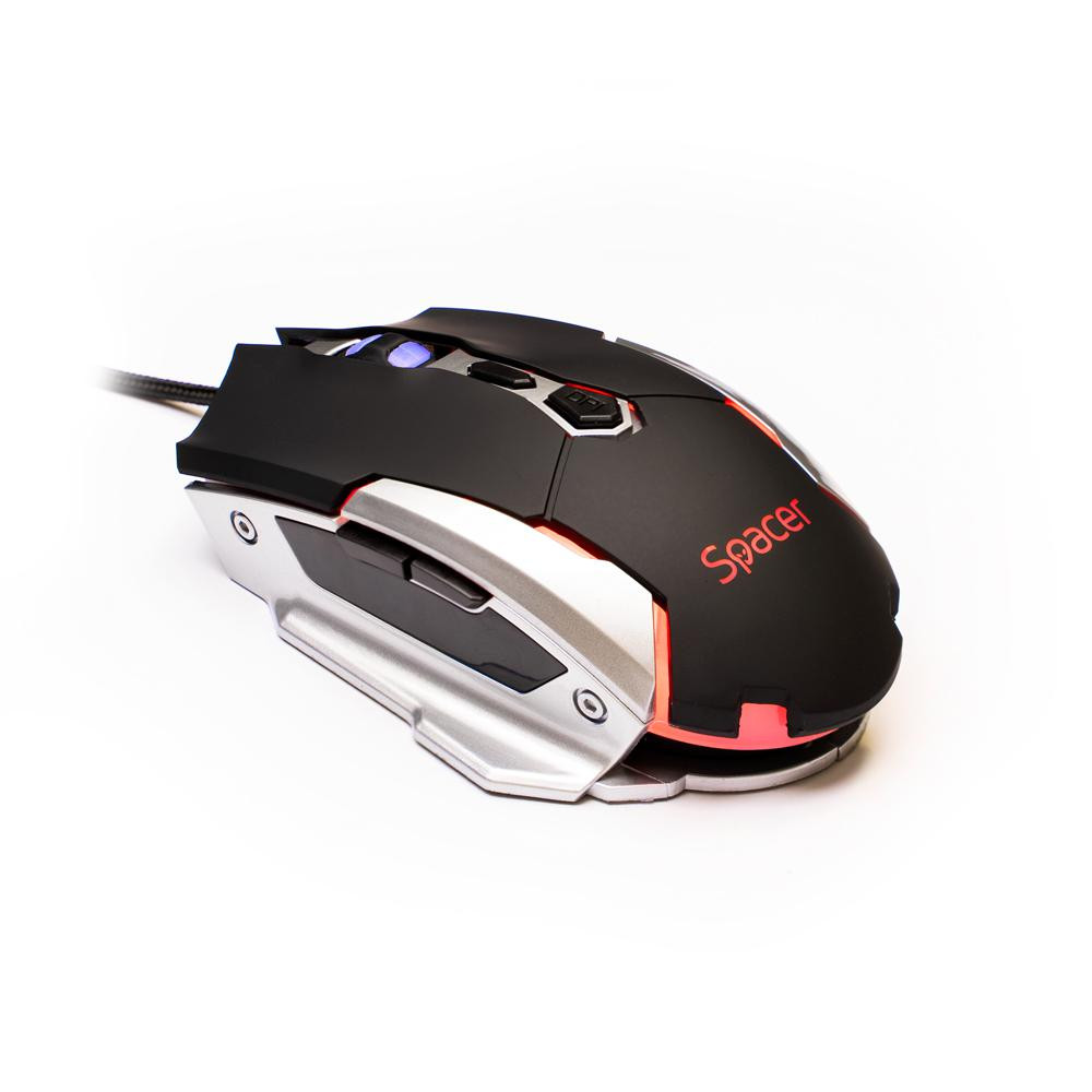 MOUSE Spacer Gaming SPGM-PULSAR-LITE, cu fir, USB, optic, 3.200 dpi, butoane/scroll 7/1, iluminare,