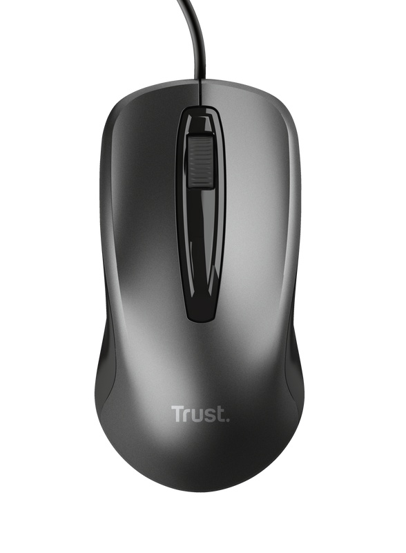 Mouse Trust cu fir optic, negru