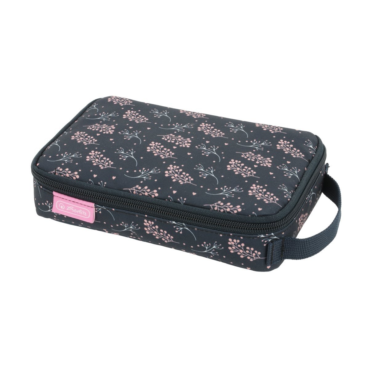 Penar neechipat fete, 1 fermoar, Dimensiuni 22x13.5x5.5cm, tip etui 2 Go, Motiv Blossom Herlitz