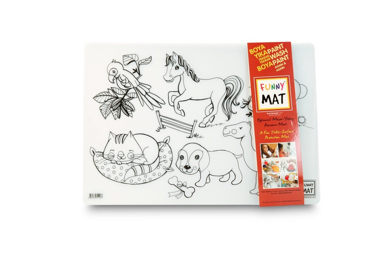 Planșă Funny Mat – Animale domestice + cadou set instrumente de colorat - 1 | YEO