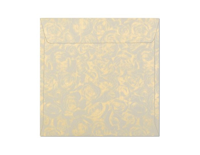 Plic color ivory, autoadeziv, 120g, 158x158mm, Roses - PREȚ PER BUCATĂ!