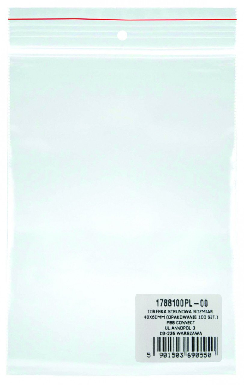 Pungi plastic cu fermoar pentru sigilare, 40 x 60 mm, 40 microni, 100 buc/set, DONAU -transparente