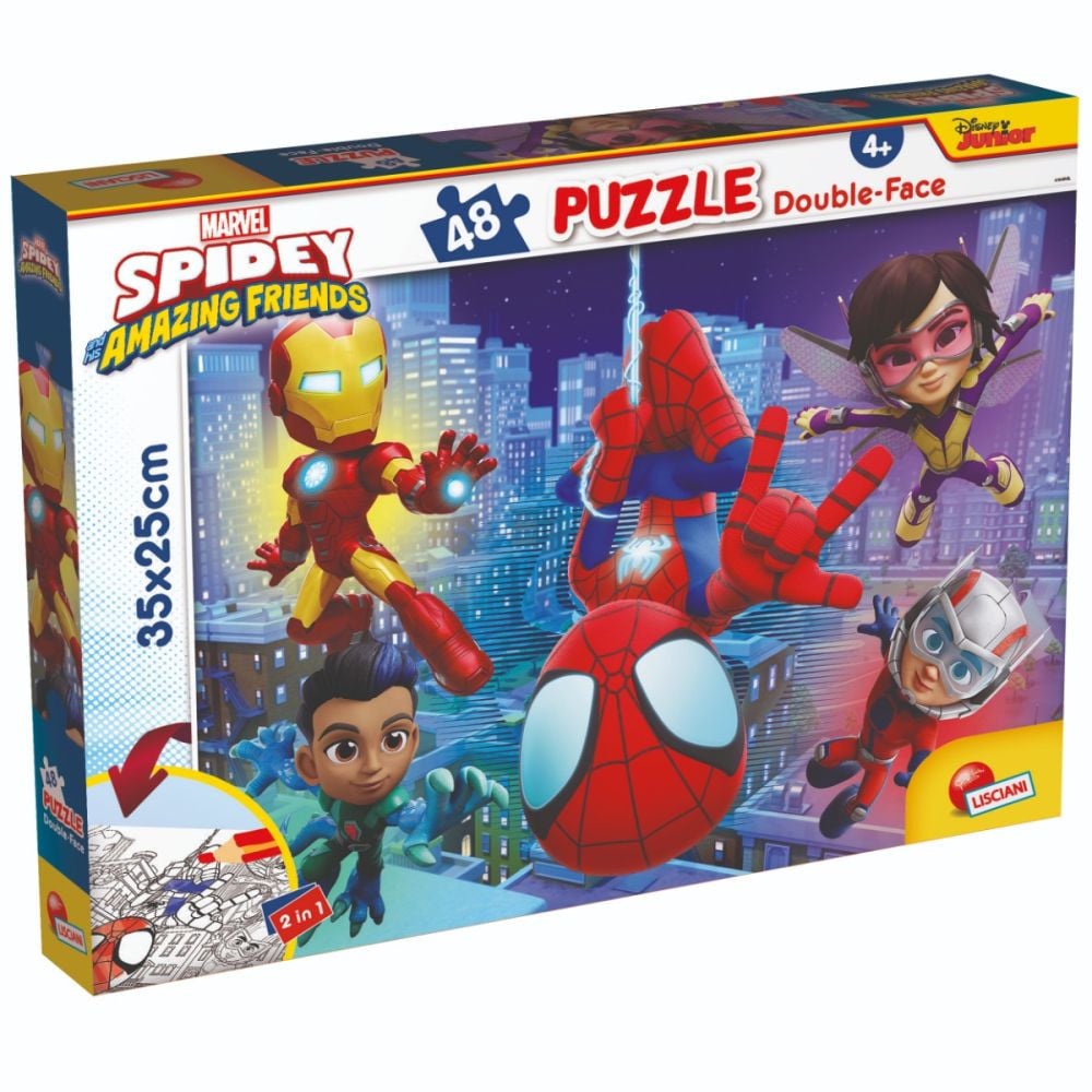 Puzzle 2in1 48 piese Marvel Spidey , Lisciani