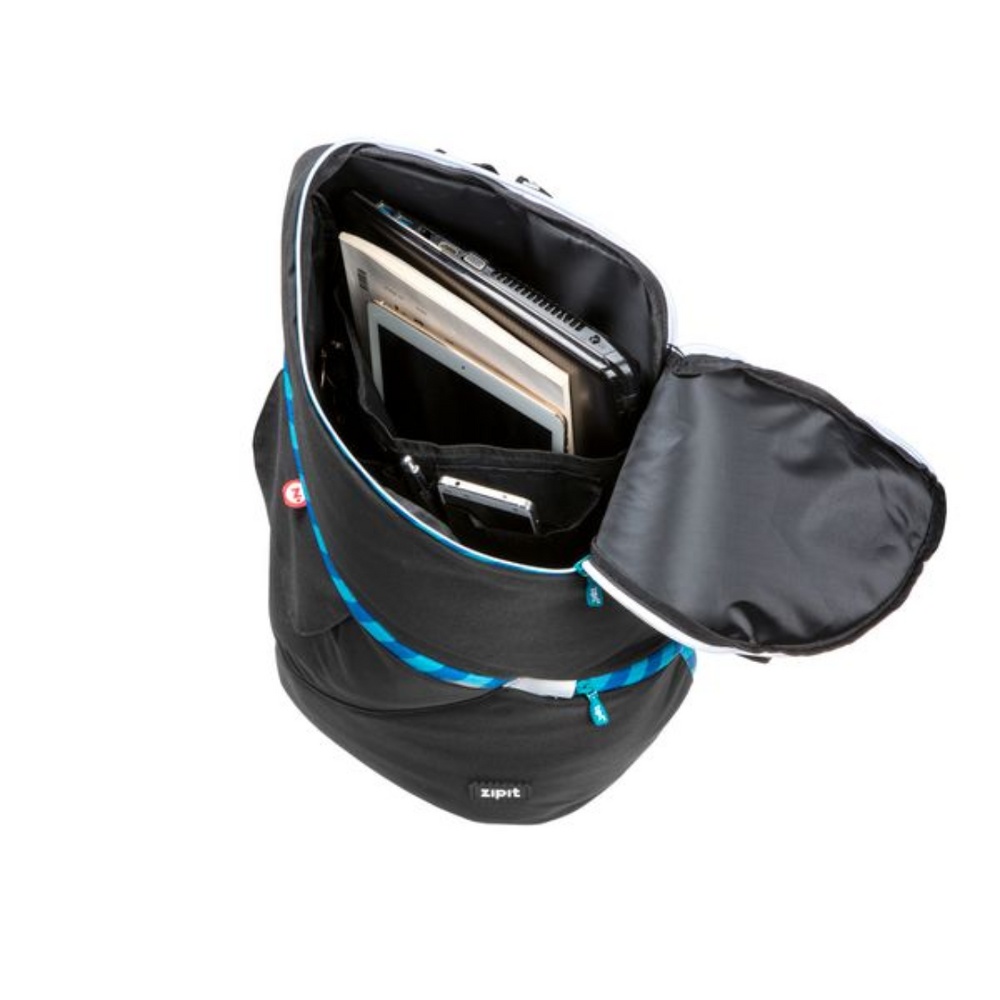 Rucsac ZIPIT Looper Premium - negru/turcoaz - 2 | YEO