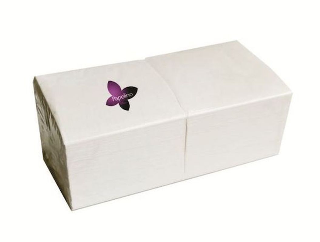 Șervețele de masă, 250 bucăți, albe, 2 straturi 33x33 cm, Papelino