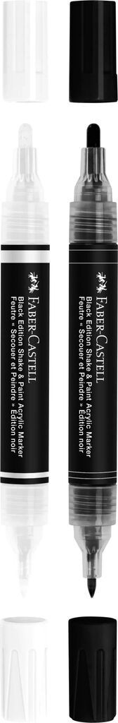 Set 2 markere acrilice Faber-castell Shake&paint. alb-negru - 2 | YEO
