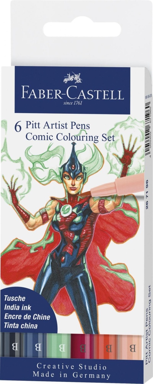 Set 6 buc Faber-Castell Pitt Artist Pen Comic