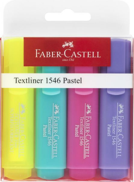Set textmarkere Faber-castell pastel, 4 buc/set
