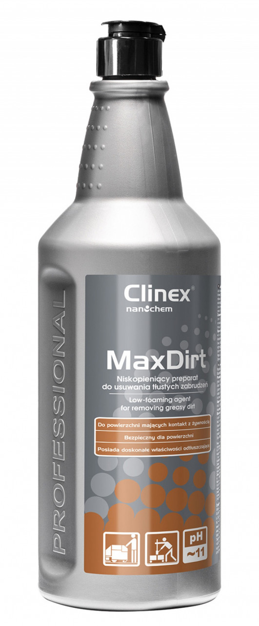 Soluție fără spumă pentru suprafețe murdare de grăsime Clinex MaxDirt, cu pulverizator, 1 litru