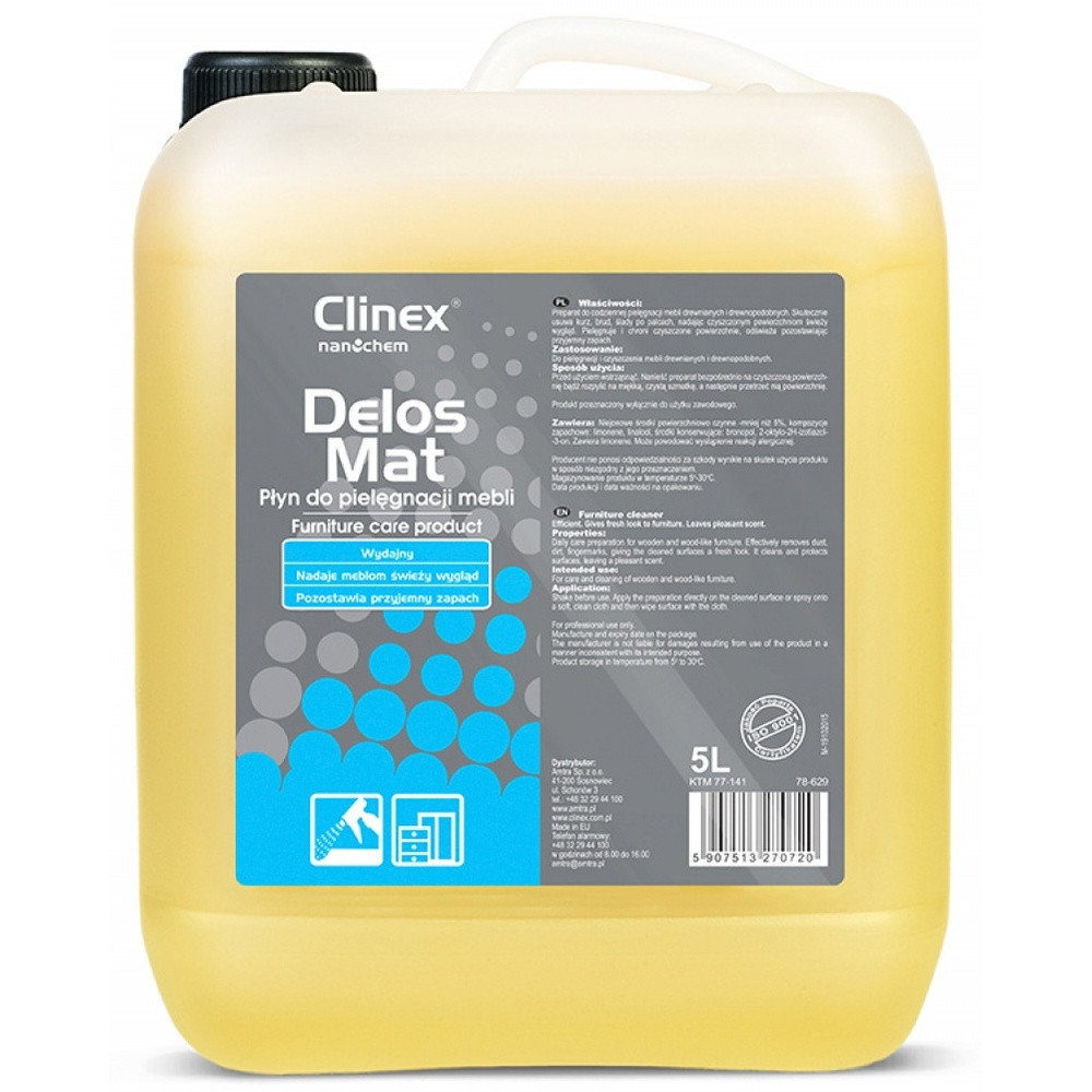 Soluție pentru curățat mobilă Clinex Delos Mat, 5 litri