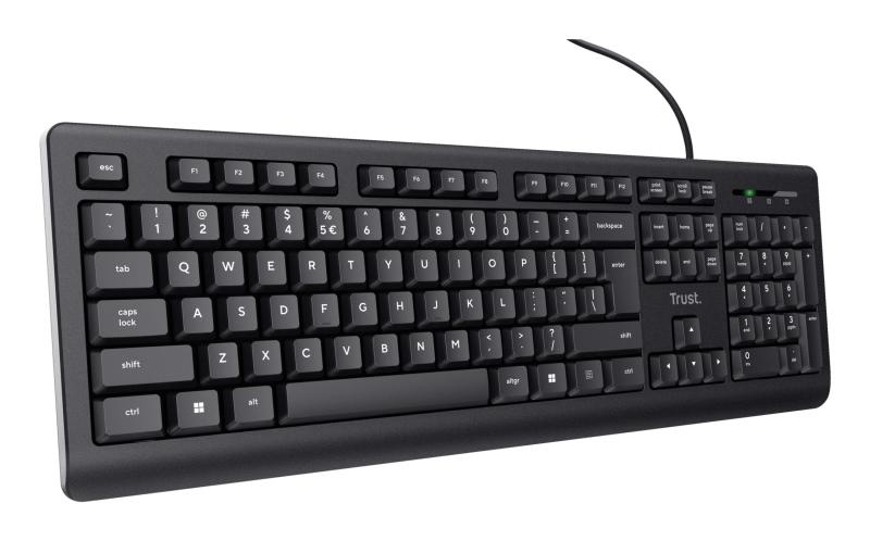 Tastatura cu fir Trust, negru - 4 | YEO