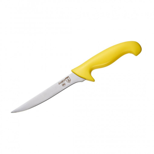 Boning knife 18 cm, Yellow handle Total length: 30 cm Blade length : 18 cm Material: polypropylene handle