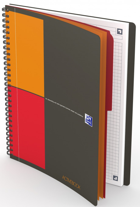 Caiet cu spirala B5, OXFORD Int. Activebook, 80 file - 80g/mp, Scribzee, coperta PP - mate