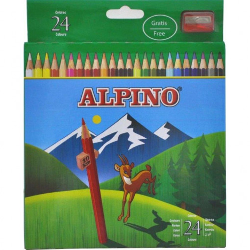 Creioane colorate lacuite 24/set ALPINO