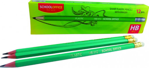 Creion flexibil - VERDE HB mina grafit, radiera