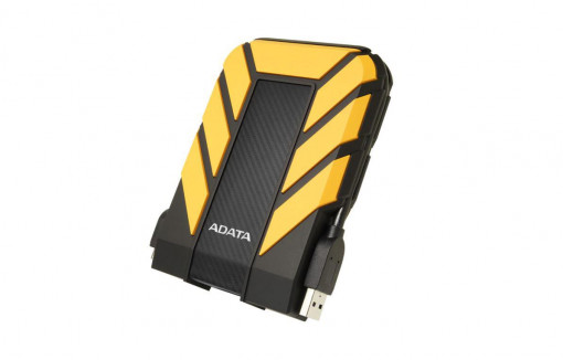 HDD extern ADATA, 2TB, HD710 Pro, 2.5", USB 3.1, plastic si silicon, rezistent la socuri, galben