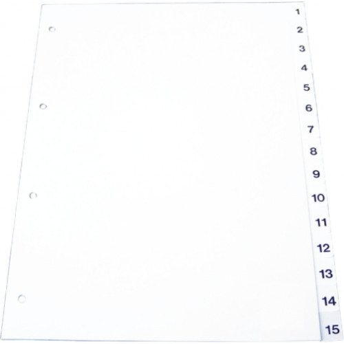 Index numeric din plastic, 1-12, A4, 120 microni, Optima
