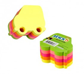 Notes autoadeziv 70 x 70 mm Stick"n Die-Cut - masina 400 file- 5 culori fluorescente