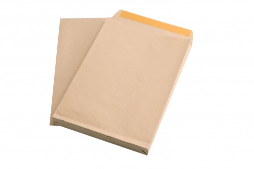 Plic B5 (175 x 250 mm), hartie Kraft Natur,cu burduf de 20mm, lipire siliconica, 90 g/mp, 250 bucati/cutie