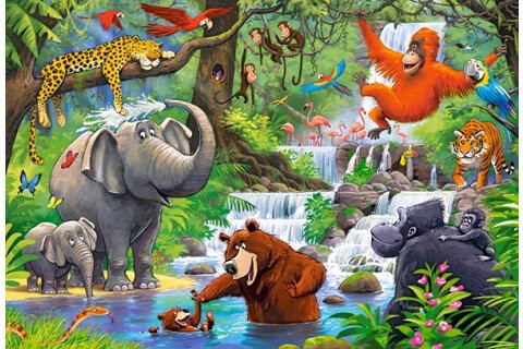 Puzzle 40 Piese Maxi - Jungle Animals - Castorland