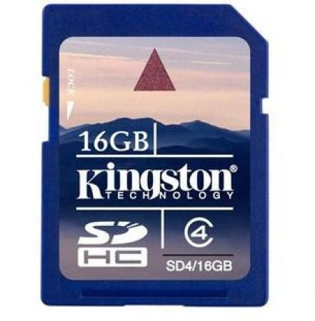Secure digital card sdhc 16gb class 4 kingston (sd4/16gb)
