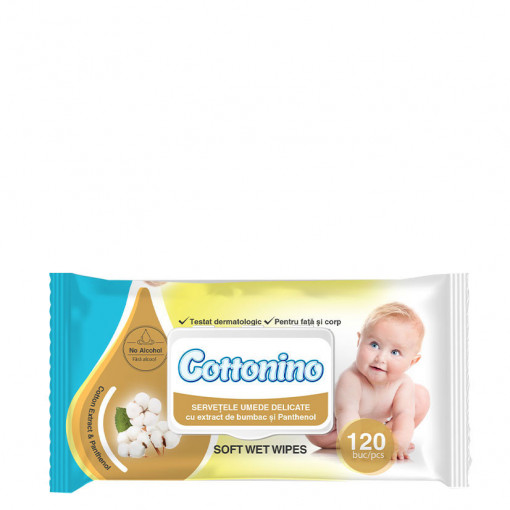 SERVETELE UMEDE DELICATE BUMBAC 120 BUC