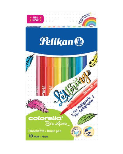 Set carioci Pelikan Colorella Super Brush, vârf tip pensulă, 10 culori