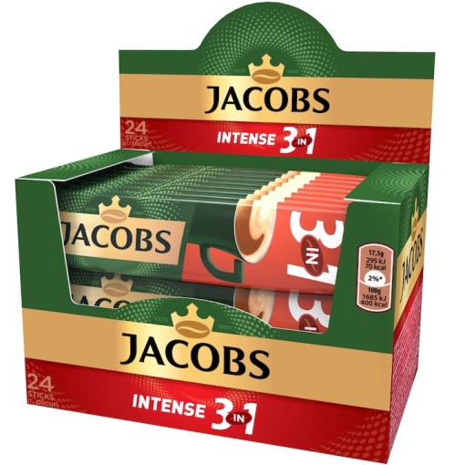 Cafea Jacobs Kronung 3 in 1 Original Intense, 11.1 g x 24 plicuri