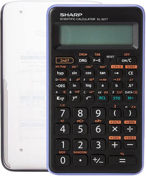 Calculator științific Sharp EL-501TBWH, 10 digits, 131 funcții, 144 x 75 x 10 mm, negru/violet