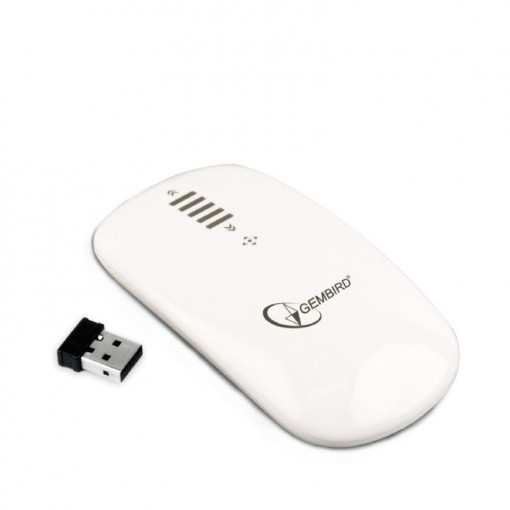 Mouse optic wireless, 1200 dpi, touch mouse, gembird, white (musw-pt-001-w)