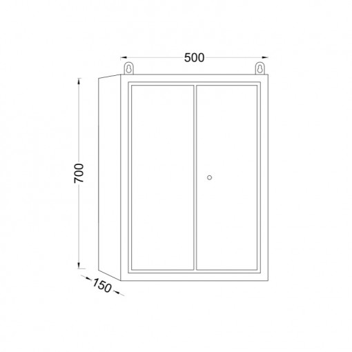 NEST D1021/1 • Dulap pentru chei 500x150x700LxlxH (mm) / Dimensiuni exterioare