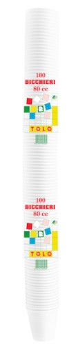 Pahare unică folosinţă Tolo, albe, 166 cc, 100 buc/ set