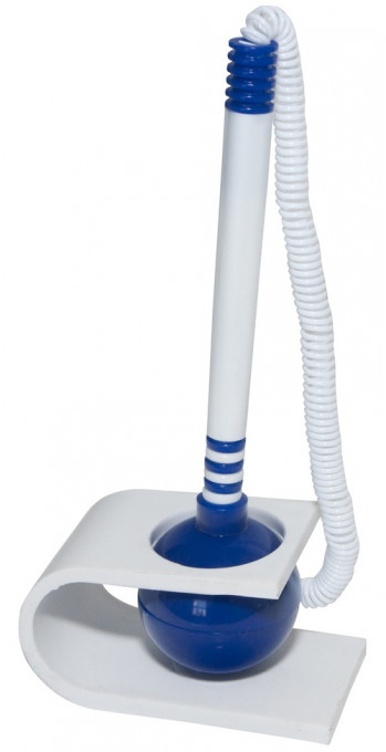 Pix cu suport autoadeziv si snur, vertical, Office Products - corp alb/albastru - scriere albastra