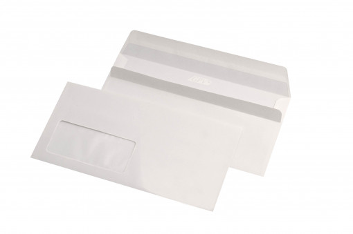 Plic DL (110 x 220 mm), alb, lipire siliconica, 80 g/mp, 1000/cutie